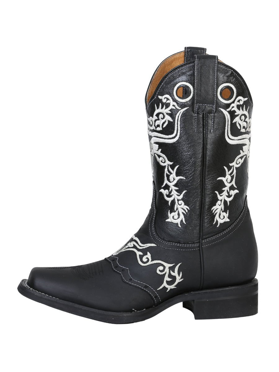 Men's Genuine Leather Embroidered Saddle Western Rodeo Cowboy Boots 'El General' 34313 - BELLEZA'S - Men's Genuine Leather Embroidered Saddle Western Rodeo Cowboy Boots 'El General' 34313 - Men's Boot - 03431301