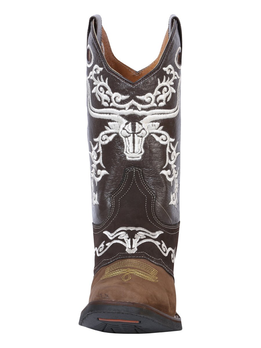 Men's Genuine Leather Embroidered Western Rodeo Cowboy Boots 'El General' Choco 34311 - BELLEZA'S - Men's Genuine Leather Embroidered Western Rodeo Cowboy Boots 'El General' Choco 34311 - Men's Boot - 03431101