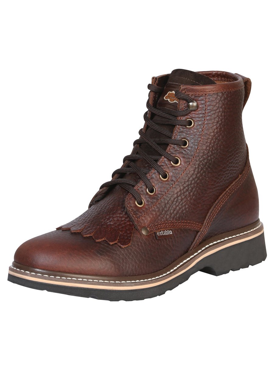 Men's Genuine Leather Lace - Up Soft Toe Establo Bull Fight Work Ankle Boot Shedron 40963 - BELLEZA'S - Men's Genuine Leather Lace - Up Soft Toe Establo Bull Fight Work Ankle Boot Shedron 40963 - Men's Work Shoes - 04096301