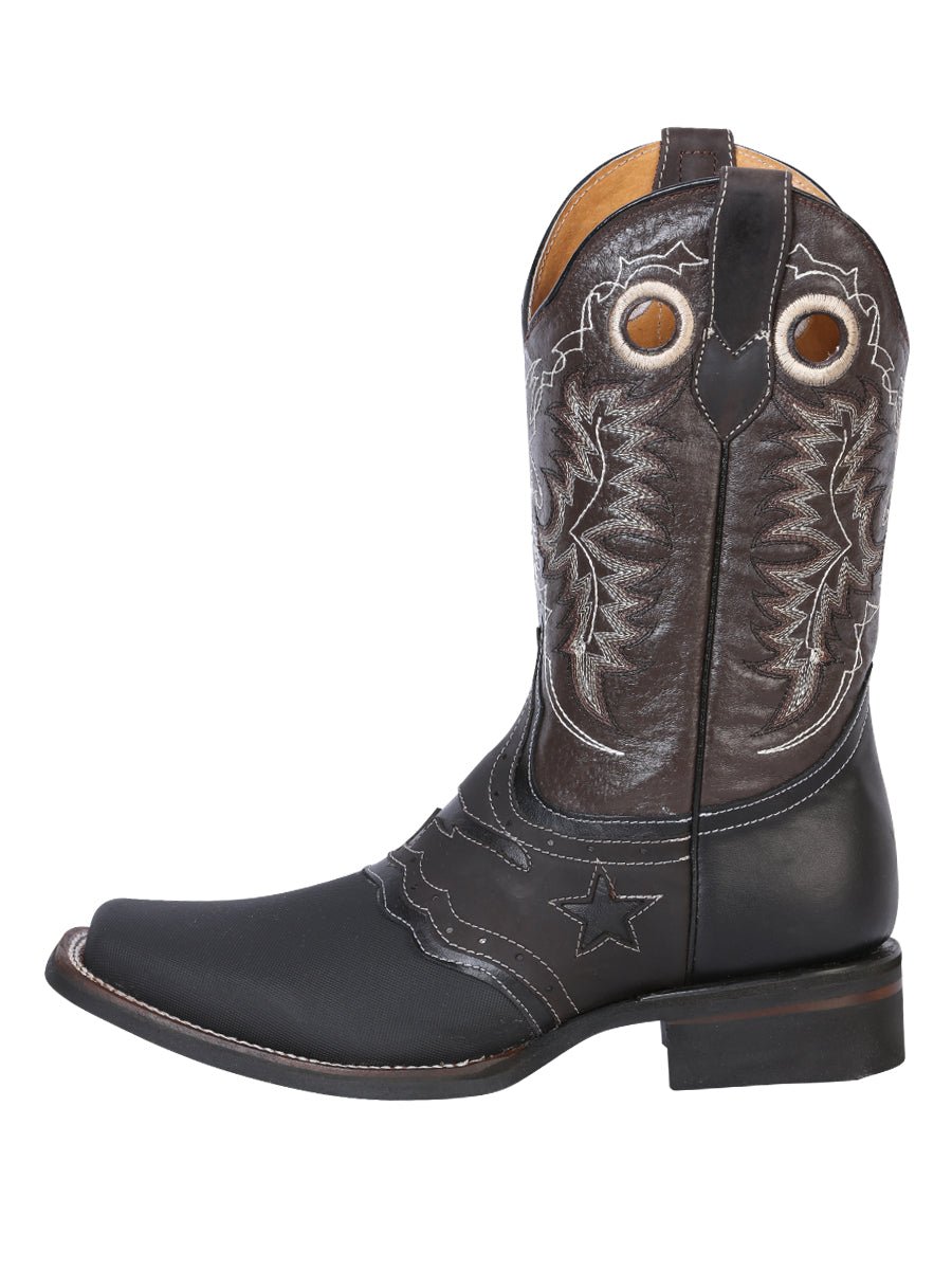 Men's Genuine Leather Saddle Western Rodeo Cowboy Boots 'El General' 33308 - BELLEZA'S - Men's Genuine Leather Saddle Western Rodeo Cowboy Boots 'El General' 33308 - Men's Boot - 03330801