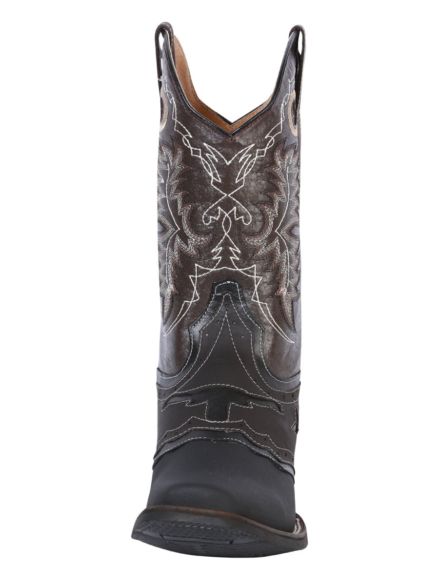Men's Genuine Leather Saddle Western Rodeo Cowboy Boots 'El General' 33308 - BELLEZA'S - Men's Genuine Leather Saddle Western Rodeo Cowboy Boots 'El General' 33308 - Men's Boot - 03330801