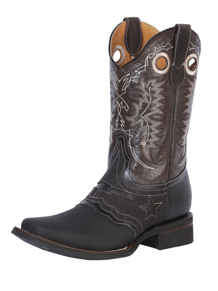 Men's Genuine Leather Saddle Western Rodeo Cowboy Boots 'El General' 33308 - BELLEZA'S - Men's Genuine Leather Saddle Western Rodeo Cowboy Boots 'El General' 33308 - Men's Boot - 03330801