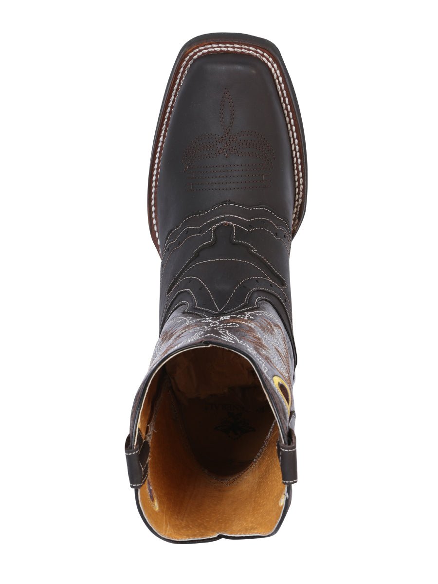 Men's Genuine Leather Saddle Western Rodeo Cowboy Boots 'El General' Choco 33311 - BELLEZA'S - Men's Genuine Leather Saddle Western Rodeo Cowboy Boots 'El General' Choco 33311 - Men's Boot - 03331101