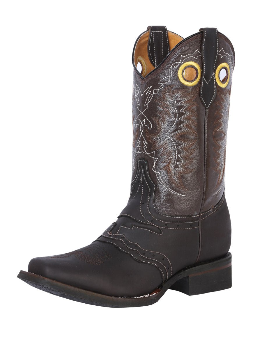 Men's Genuine Leather Saddle Western Rodeo Cowboy Boots 'El General' Choco 33311 - BELLEZA'S - Men's Genuine Leather Saddle Western Rodeo Cowboy Boots 'El General' Choco 33311 - Men's Boot - 03331101