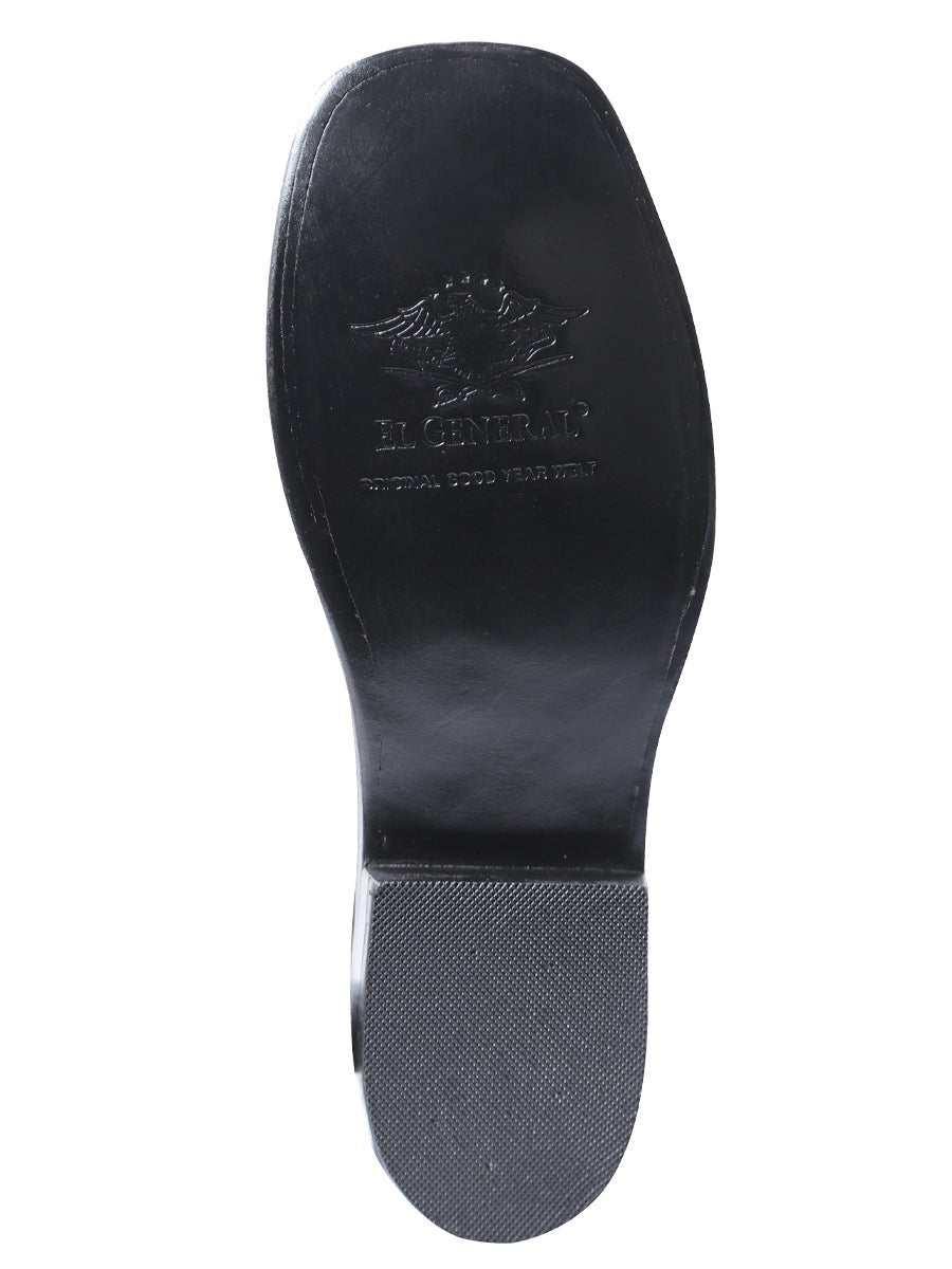 Men's Genuine Leather Western Rodeo Cowboy Boots 'El General' Crazy Black 42994 - BELLEZA'S - Men's Genuine Leather Western Rodeo Cowboy Boots 'El General' Crazy Black 42994 - Men's Boot - 04299401