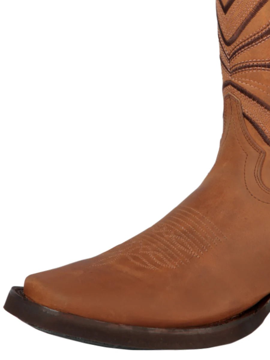 Men's Genuine Leather Western Rodeo Kansas Cowboy Boots 'El General' Honey 44657 - BELLEZA'S - Men's Genuine Leather Western Rodeo Kansas Cowboy Boots 'El General' Honey 44657 - Men's Boot - 04465701