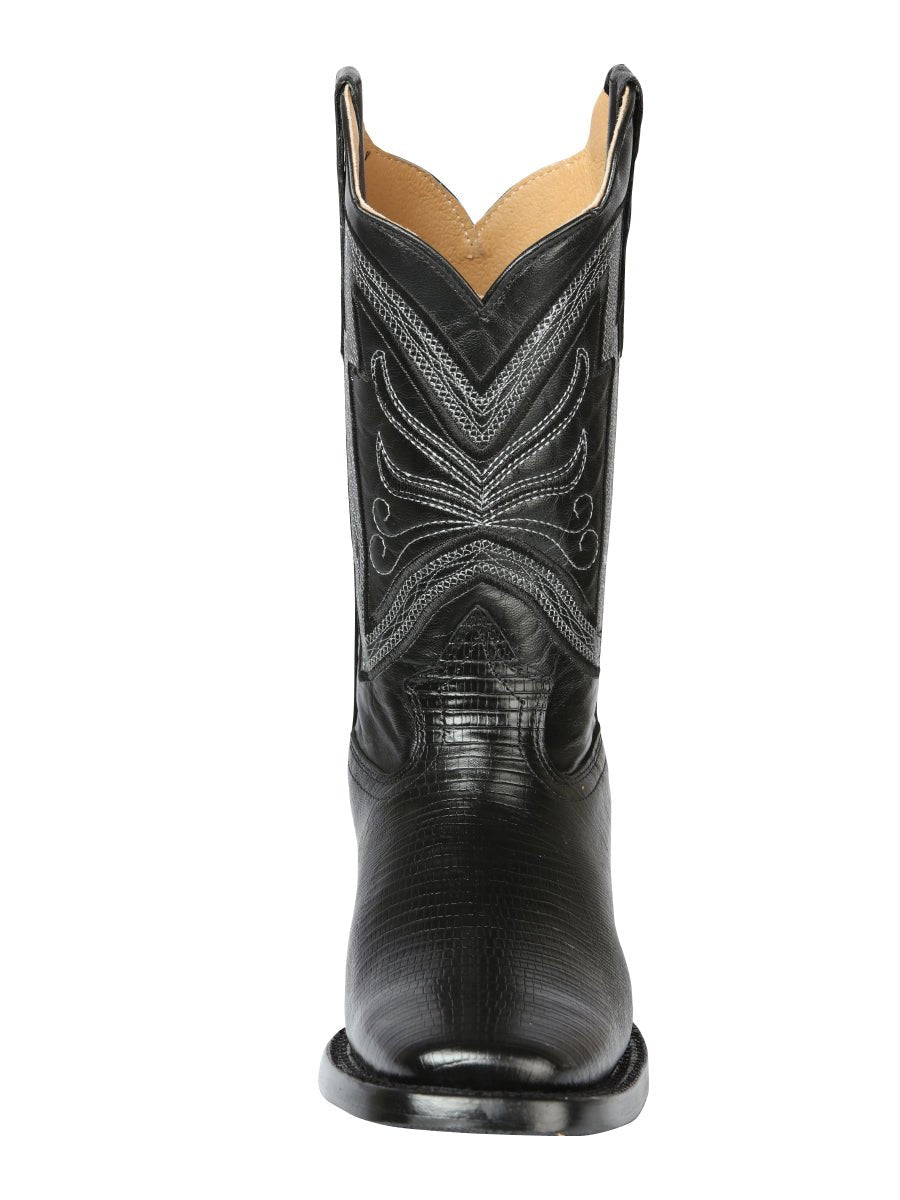 Men's Imint. Lizard Printed Western Cowboy Boots 'El General' Black 44666 - BELLEZA'S - Men's Imint. Lizard Printed Western Cowboy Boots 'El General' Black 44666 - Men's Boot - 04466601