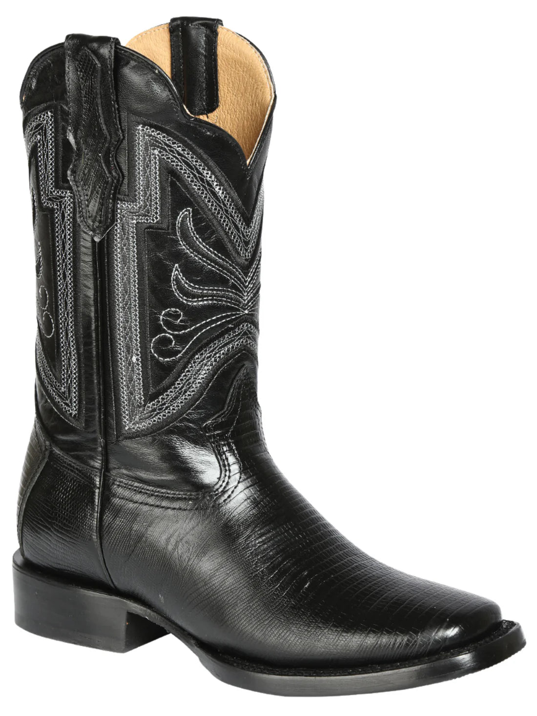Men's Imint. Lizard Printed Western Cowboy Boots 'El General' Black 44666 - BELLEZA'S - Men's Imint. Lizard Printed Western Cowboy Boots 'El General' Black 44666 - Men's Boot - 04466601