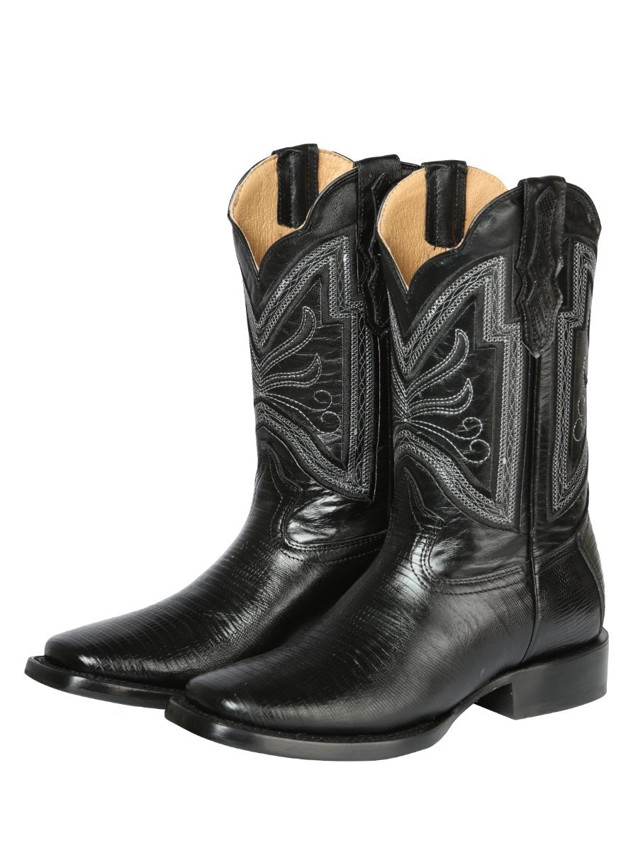 Men's Imint. Lizard Printed Western Cowboy Boots 'El General' Black 44666 - BELLEZA'S - Men's Imint. Lizard Printed Western Cowboy Boots 'El General' Black 44666 - Men's Boot - 04466601