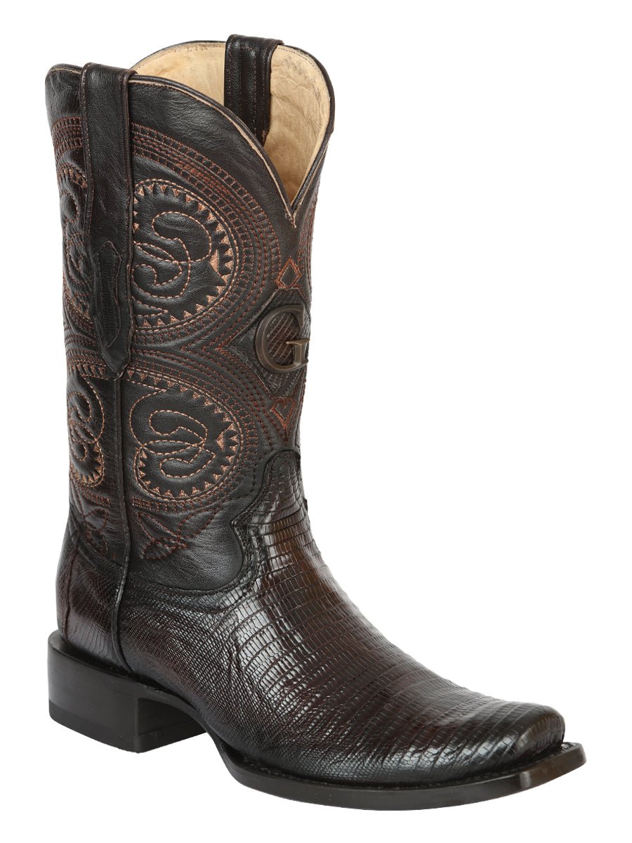 Men's Leather Lizard Original Exotic Cowboy Boots 'El General' Coffee 45513 - BELLEZA'S - Men's Leather Lizard Original Exotic Cowboy Boots 'El General' Coffee 45513 - Men's Boot - 04551301