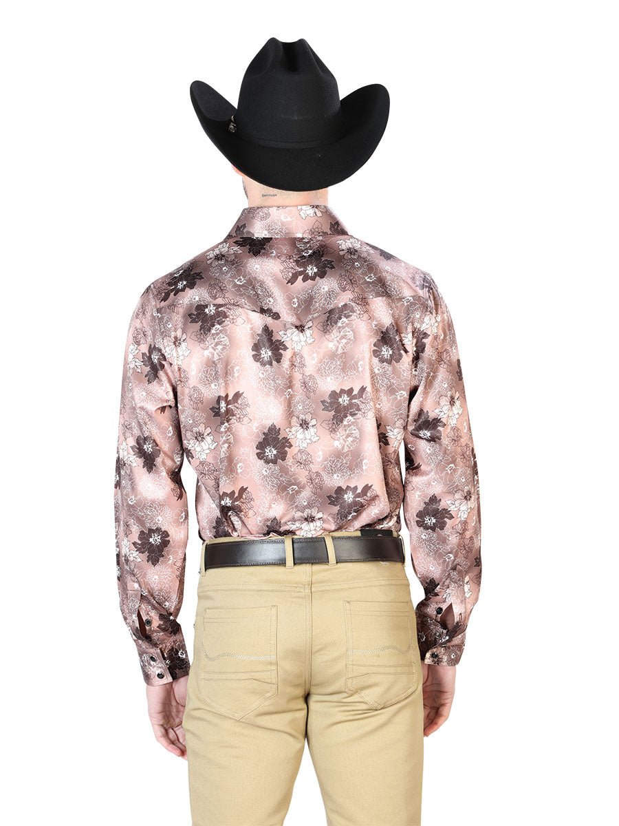 Men's Light Brown Printed Long Sleeve Western Shirt 'El Señor de los Cielos' 43947 - BELLEZA'S - Men's Light Brown Printed Long Sleeve Western Shirt 'El Señor de los Cielos' 43947 - Men's Shirt - 04394701