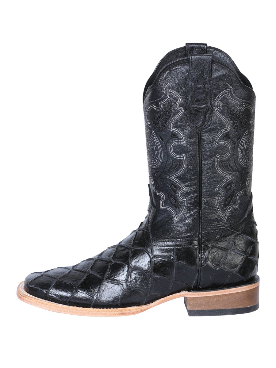 Men's Monster Fish Imit. Pirarucu Print Western Rodeo Cowboy Boots 'El General' 41792 - BELLEZA'S - Men's Monster Fish Imit. Pirarucu Print Western Rodeo Cowboy Boots 'El General' 41792 - Men's Boot - 04179201