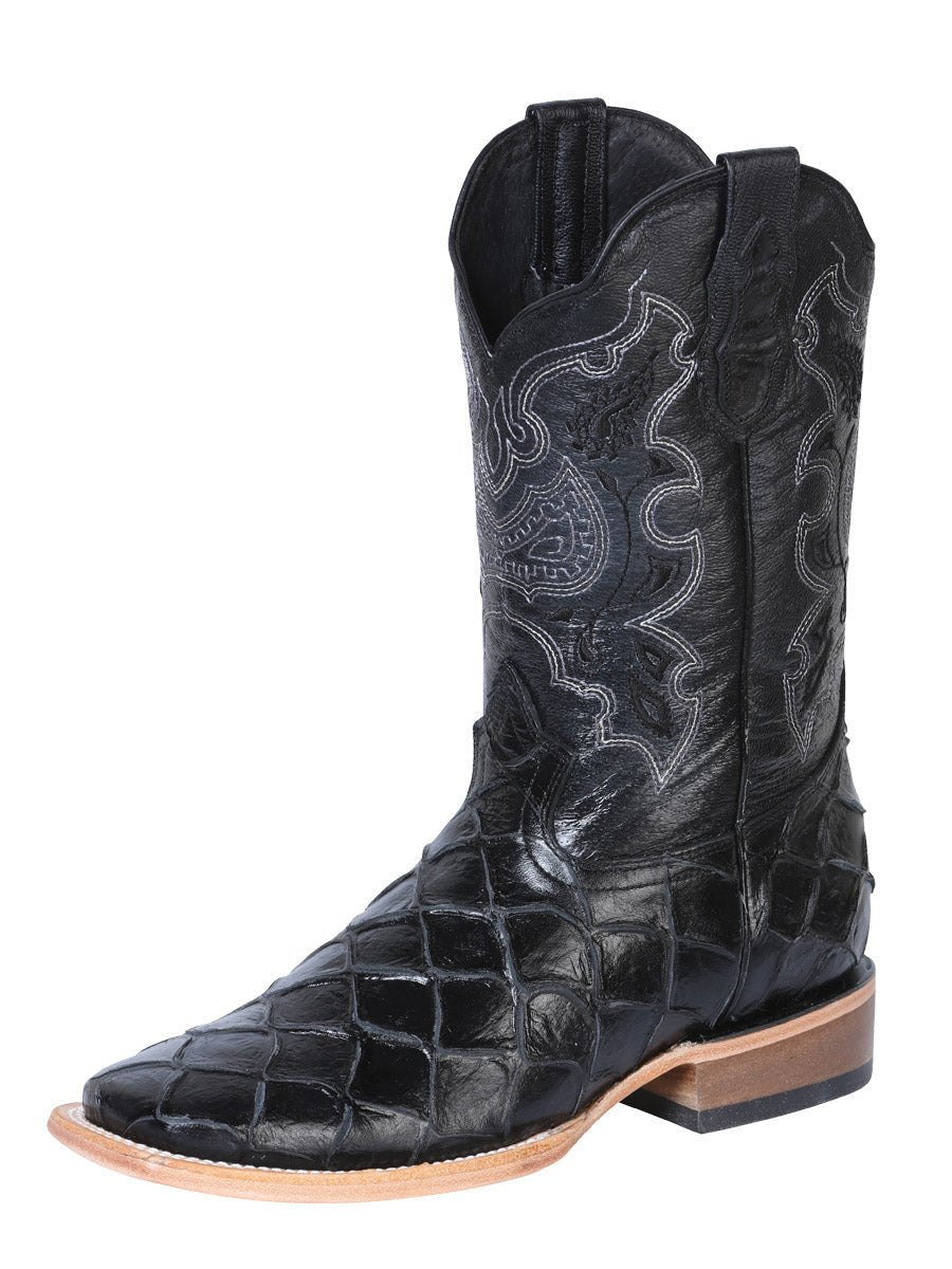 Men's Monster Fish Imit. Pirarucu Print Western Rodeo Cowboy Boots 'El General' 41792 - BELLEZA'S - Men's Monster Fish Imit. Pirarucu Print Western Rodeo Cowboy Boots 'El General' 41792 - Men's Boot - 04179201