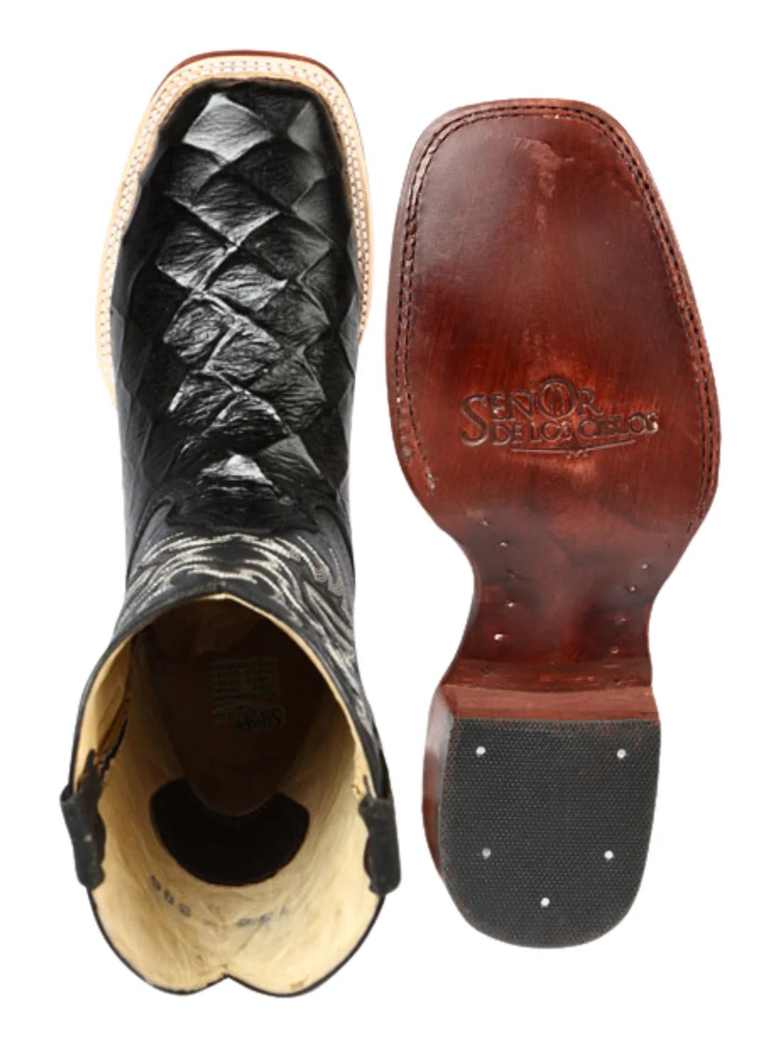 Men's Monster Fish Printed In Cow Leather Rodeo Boots 'El Señor de los Cielos' 44932 - BELLEZA'S - Men's Monster Fish Printed In Cow Leather Rodeo Boots 'El Señor de los Cielos' 44932 - Men's Boot - 04493201