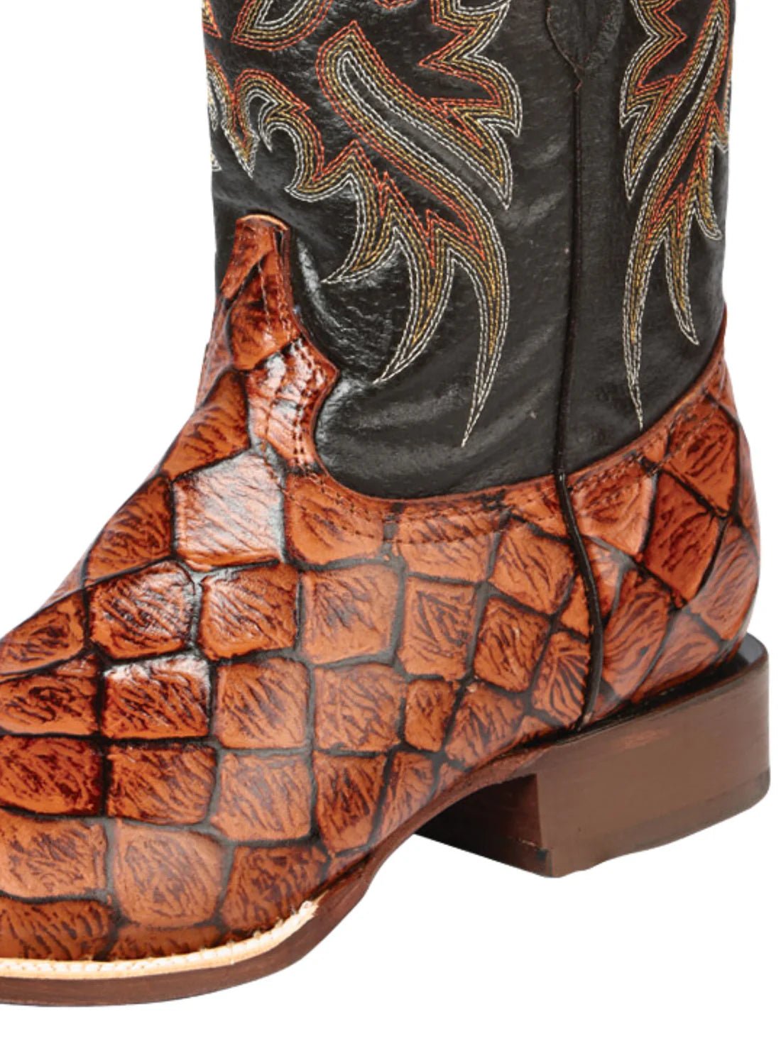 Men's Monster Fish Printed Western Cowboy Boots 'El Señor de los Cielos' Cogñac 44933 - BELLEZA'S - Men's Monster Fish Printed Western Cowboy Boots 'El Señor de los Cielos' Cogñac 44933 - Men's Boot - 04493301