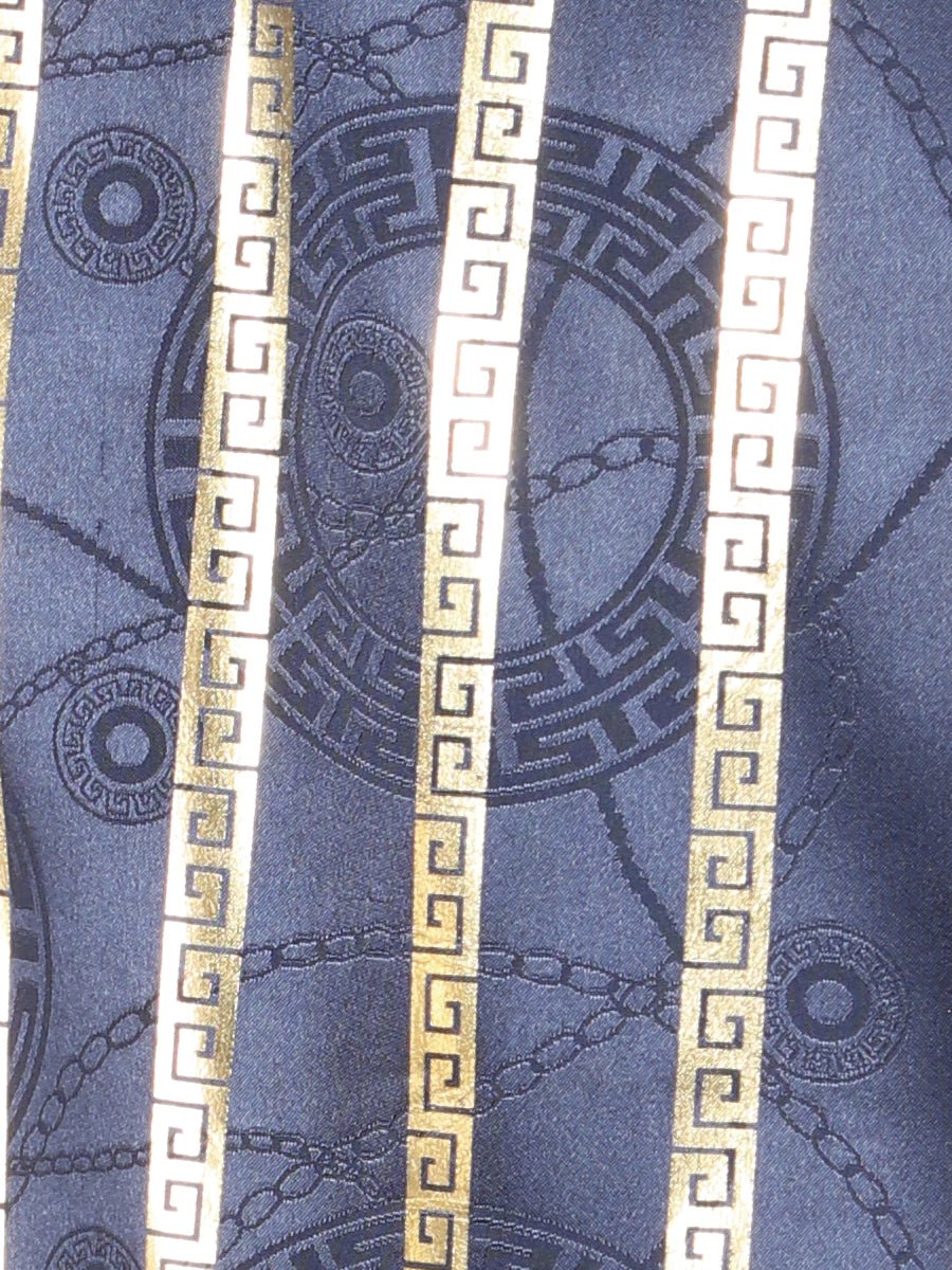 Men's Navy/Gold Printed Long Sleeve Western Shirt 'El Señor de los Cielos' 44553 - BELLEZA'S - Men's Navy/Gold Printed Long Sleeve Western Shirt 'El Señor de los Cielos' 44553 - Men's Shirt - 04455301