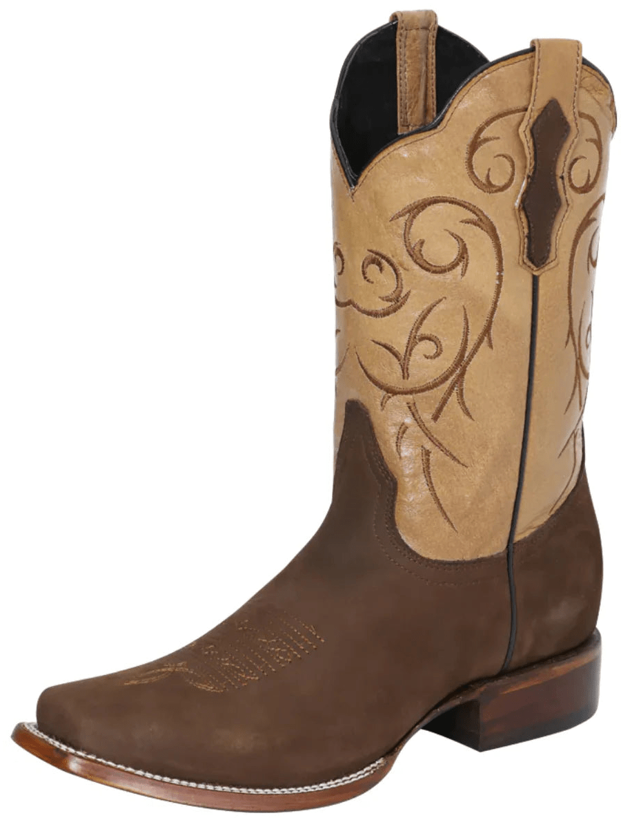 Men's Nubuck Leather Classic Western Cowboy Boots 'El Señor de los Cielos' 124071 - BELLEZA'S - Men's Nubuck Leather Classic Western Cowboy Boots 'El Señor de los Cielos' 124071 - Men's Boot - 12407101