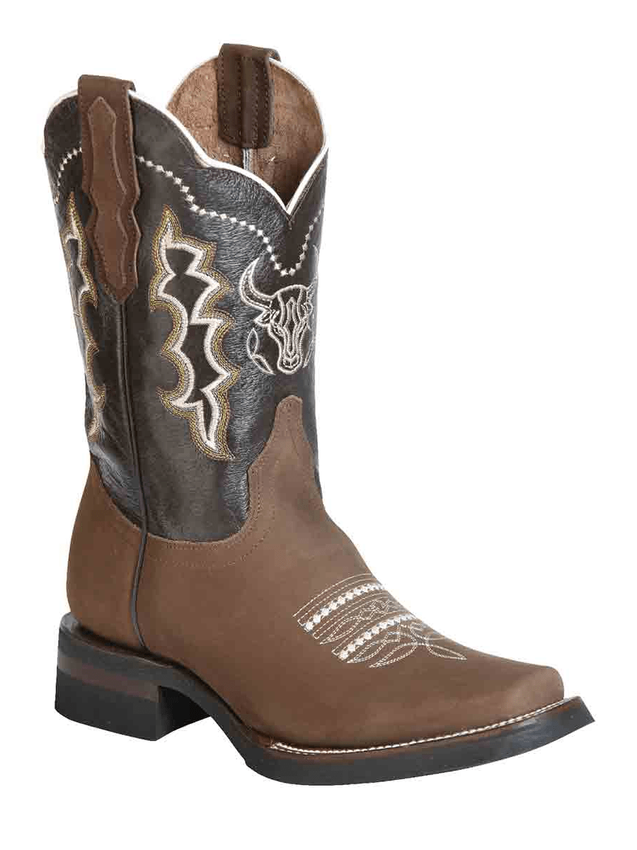 Men's Nubuck Leather Embroidered Design Rodeo Cowboy Boots 'El General' 51113 - BELLEZA'S - Men's Nubuck Leather Embroidered Design Rodeo Cowboy Boots 'El General' 51113 - Men's Boot - 05111301