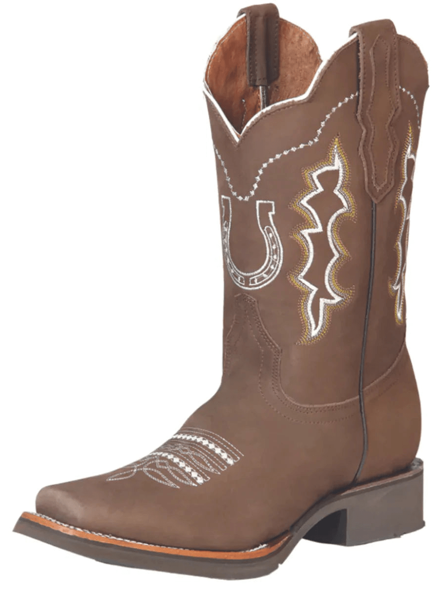 Men's Nubuck Leather Embroidered Design Rodeo Western Cowboy Boots 'El General' 51116 - BELLEZA'S - Men's Nubuck Leather Embroidered Design Rodeo Western Cowboy Boots 'El General' 51116 - Men's Boot - 05111601