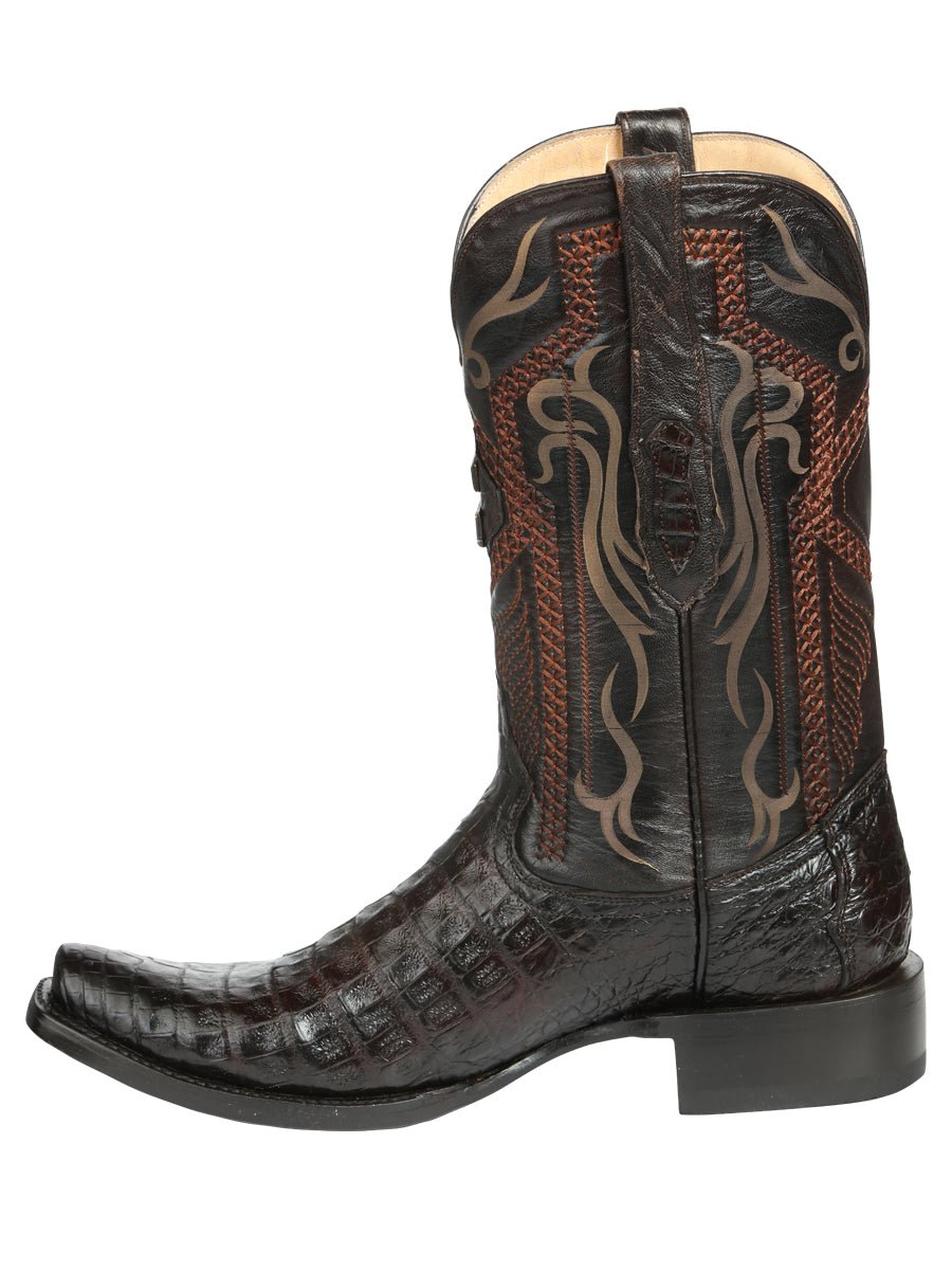 Men's Original Leather Caiman Exotic Cowboy Boots 'El General' Brown 45519 - BELLEZA'S - Men's Original Leather Caiman Exotic Cowboy Boots 'El General' Brown 45519 - Men's Boot - 04551901
