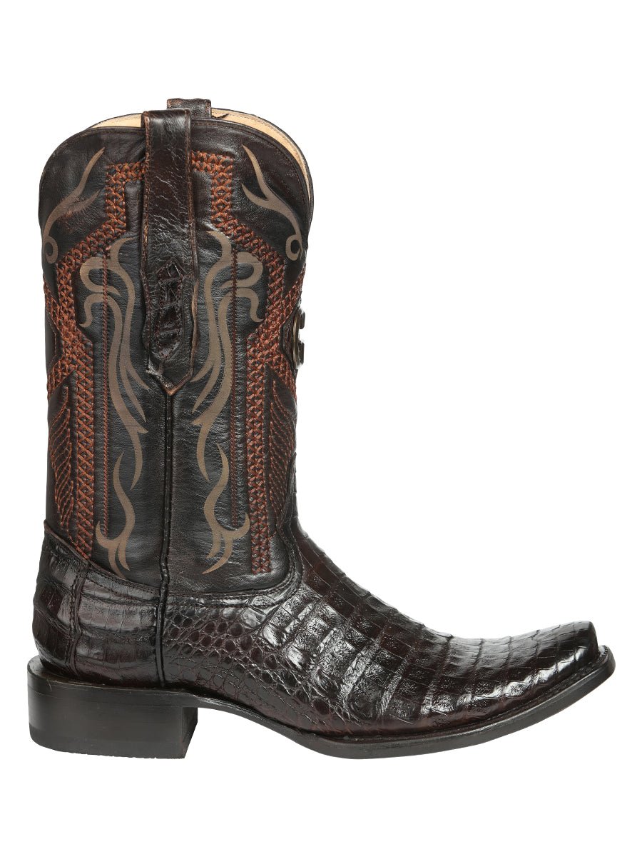 Men's Original Leather Caiman Exotic Cowboy Boots 'El General' Brown 45519 - BELLEZA'S - Men's Original Leather Caiman Exotic Cowboy Boots 'El General' Brown 45519 - Men's Boot - 04551901