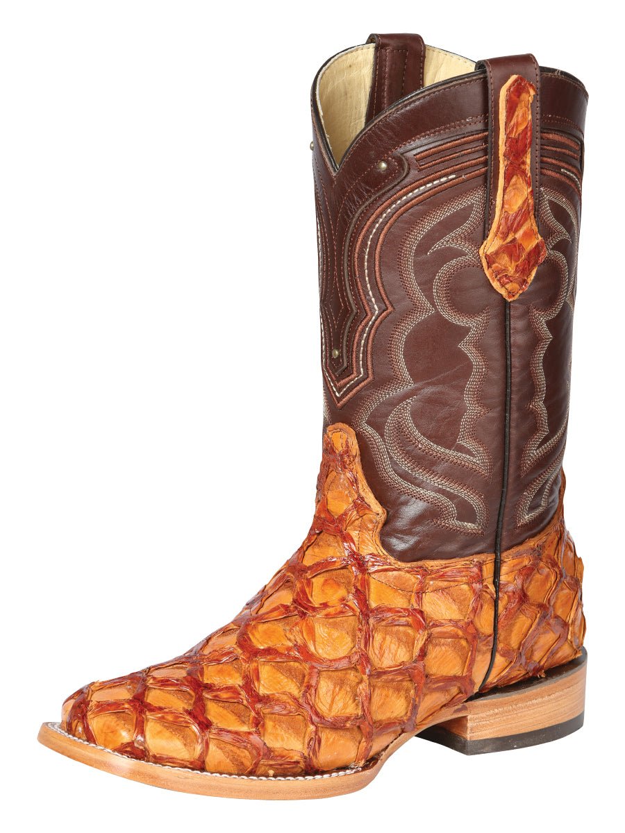 Men's Original Monster Fish Exotic Rodeo Western Cowboy Boots '100 Years' Honey 44606 - BELLEZA'S - Men's Original Monster Fish Exotic Rodeo Western Cowboy Boots '100 Years' Honey 44606 - Men's Boot - 04460601