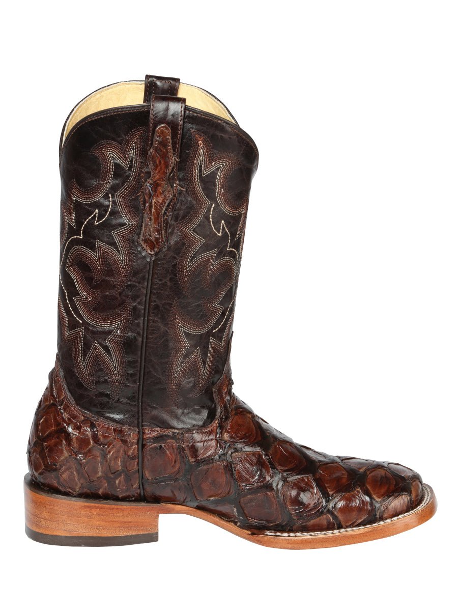 Men's Original Monster Fish Exotic Western Rodeo Cowboy Boots '100 Years' Brown 44116 - BELLEZA'S - Men's Original Monster Fish Exotic Western Rodeo Cowboy Boots '100 Years' Brown 44116 - Men's Boot - 04411601