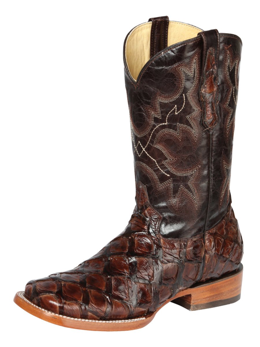 Men's Original Monster Fish Exotic Western Rodeo Cowboy Boots '100 Years' Brown 44116 - BELLEZA'S - Men's Original Monster Fish Exotic Western Rodeo Cowboy Boots '100 Years' Brown 44116 - Men's Boot - 04411601