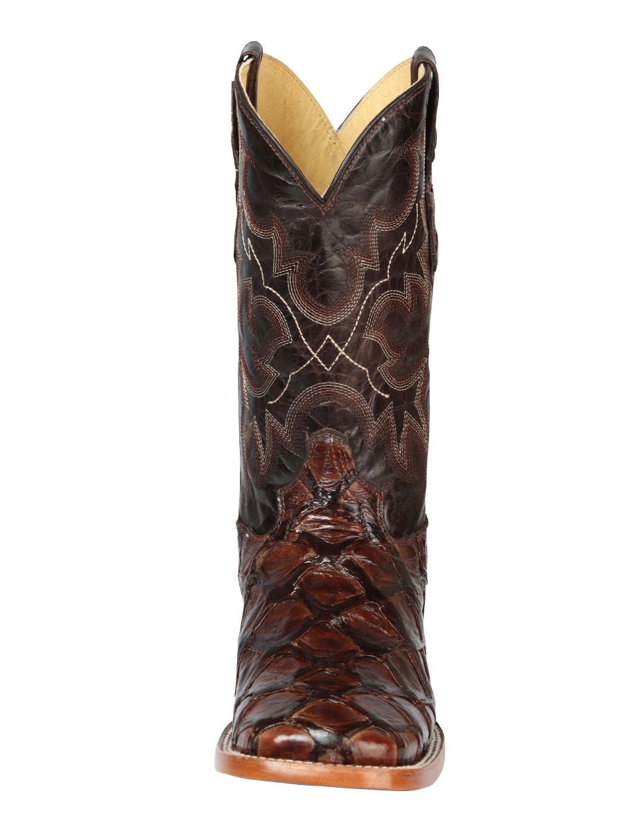 Men's Original Monster Fish Exotic Western Rodeo Cowboy Boots '100 Years' Brown 44116 - BELLEZA'S - Men's Original Monster Fish Exotic Western Rodeo Cowboy Boots '100 Years' Brown 44116 - Men's Boot - 04411601