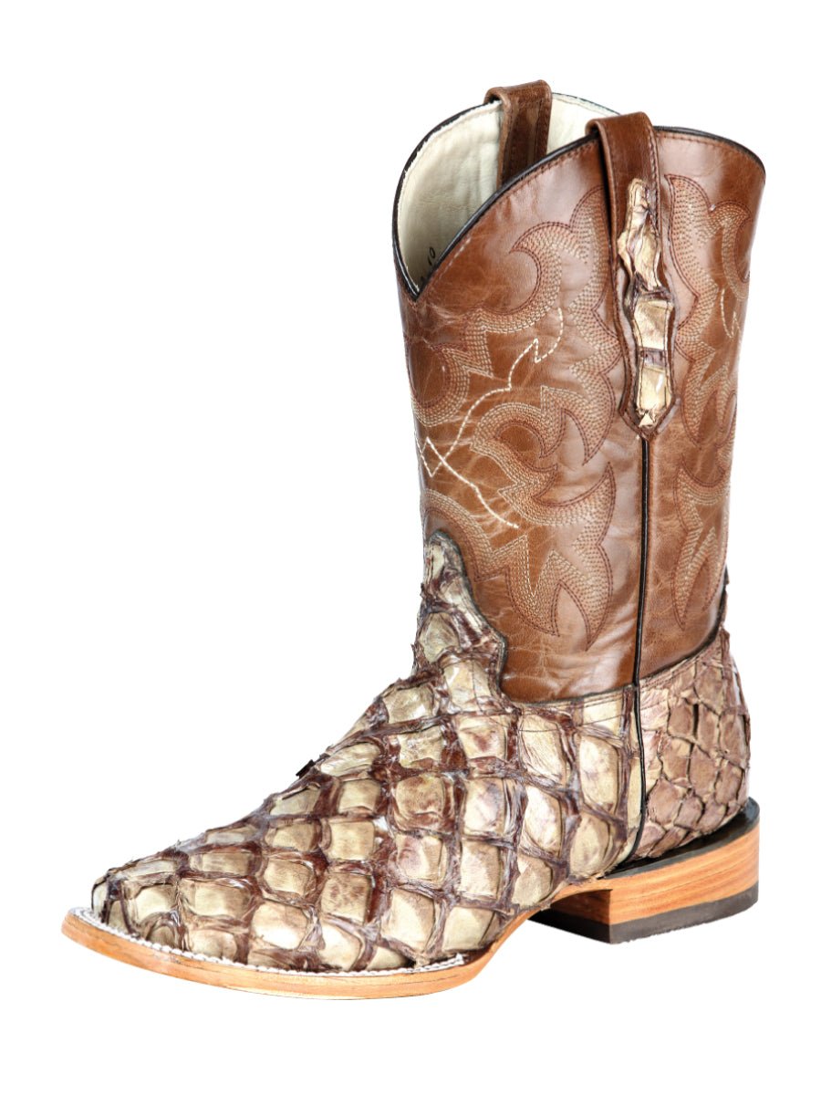 Men's Original Monster Fish Exotic Western Rodeo Cowboy Boots '100 Years' Cream 44114 - BELLEZA'S - Men's Original Monster Fish Exotic Western Rodeo Cowboy Boots '100 Years' Cream 44114 - Men's Boot - 04411401
