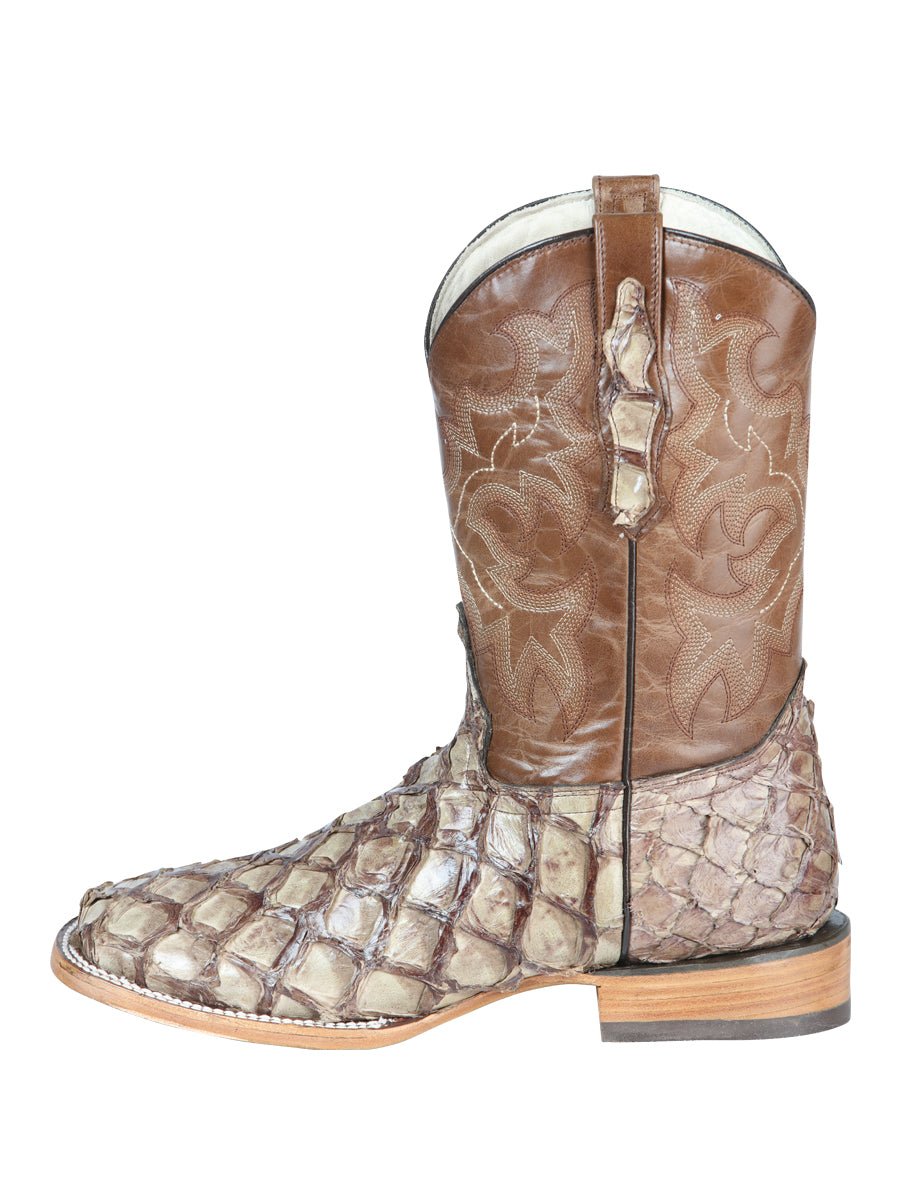 Men's Original Monster Fish Exotic Western Rodeo Cowboy Boots '100 Years' Cream 44114 - BELLEZA'S - Men's Original Monster Fish Exotic Western Rodeo Cowboy Boots '100 Years' Cream 44114 - Men's Boot - 04411401