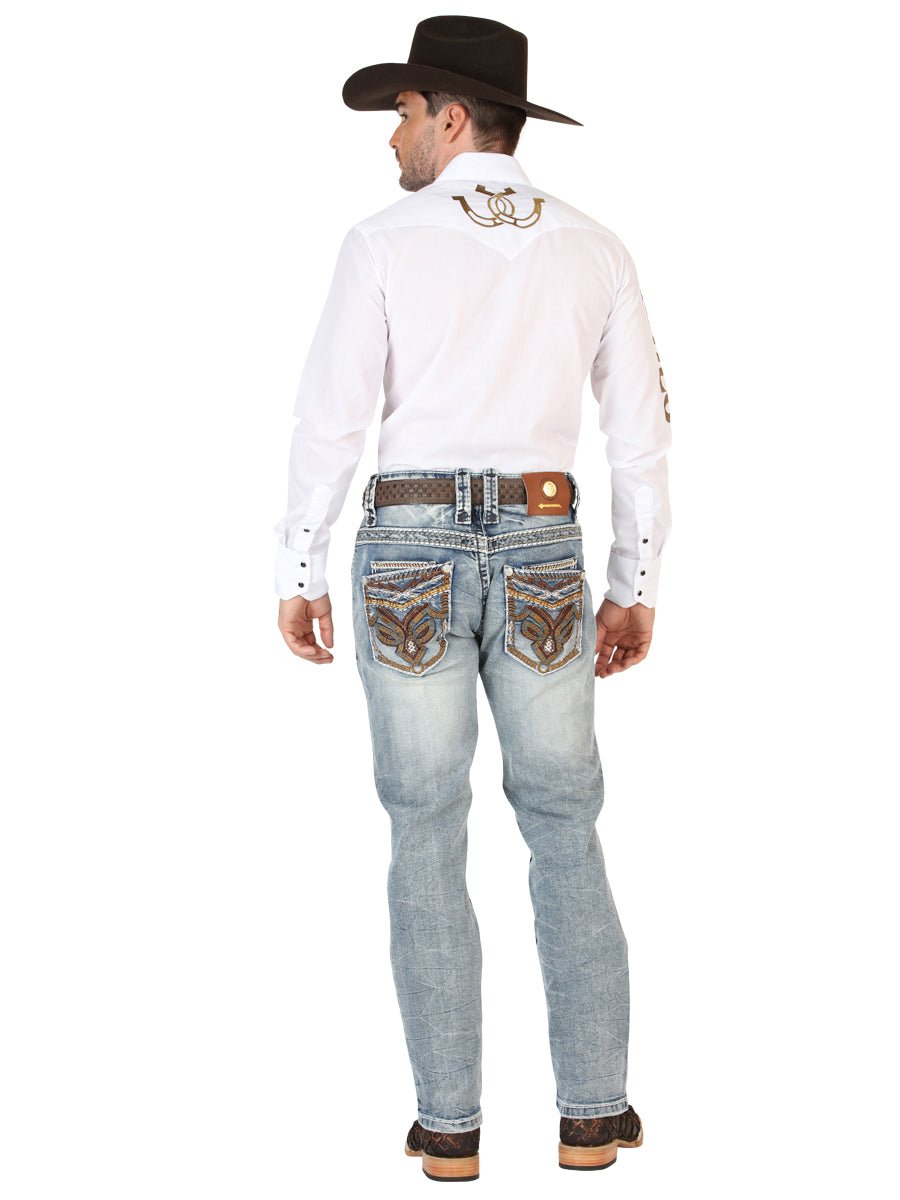 Men's Premium Denim Boot Cut Pants 'Centenario' Dark Blue 45530 - BELLEZA'S - Men's Premium Denim Boot Cut Pants 'Centenario' Dark Blue 45530 - Men's Pants - 04553001