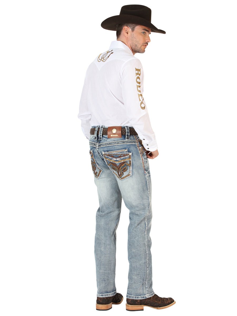 Men's Premium Denim Boot Cut Pants 'Centenario' Dark Blue 45530 - BELLEZA'S - Men's Premium Denim Boot Cut Pants 'Centenario' Dark Blue 45530 - Men's Pants - 04553001