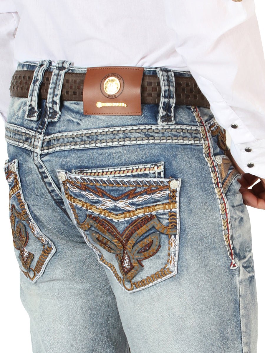 Men's Premium Denim Boot Cut Pants 'Centenario' Dark Blue 45530 - BELLEZA'S - Men's Premium Denim Boot Cut Pants 'Centenario' Dark Blue 45530 - Men's Pants - 04553001