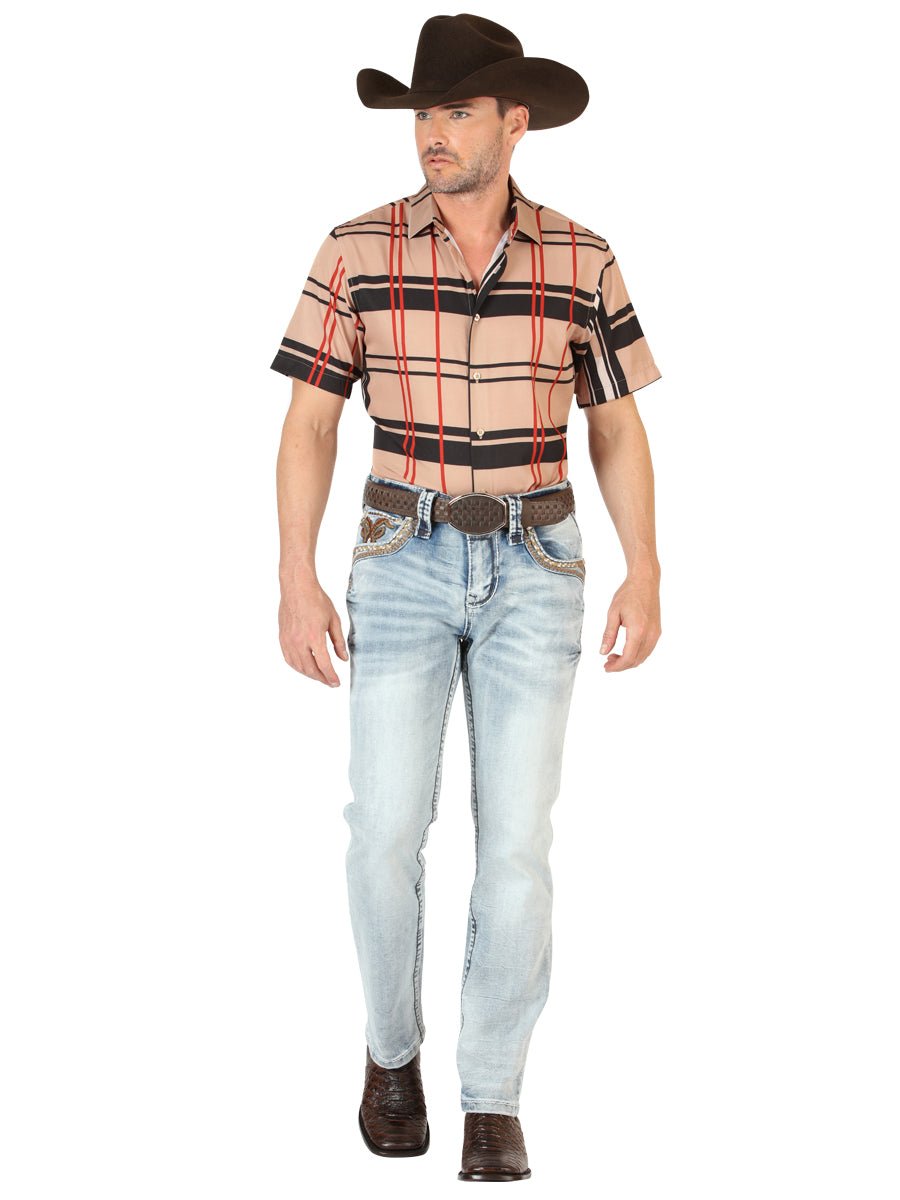 Men's Premium Denim Boot Cut Pants Centenario Light Blue 45531 - BELLEZA'S - Men's Premium Denim Boot Cut Pants Centenario Light Blue 45531 - Men's Pants - 04553101