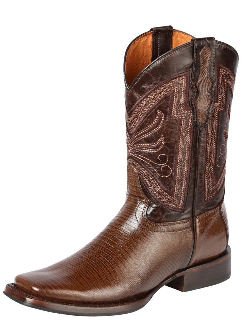 Men's Printed Lizard Western Rodeo Cowboy Boots 'El General' Brown Color 44674 - BELLEZA'S - Men's Printed Lizard Western Rodeo Cowboy Boots 'El General' Brown Color 44674 - Men's Boot - 04467401