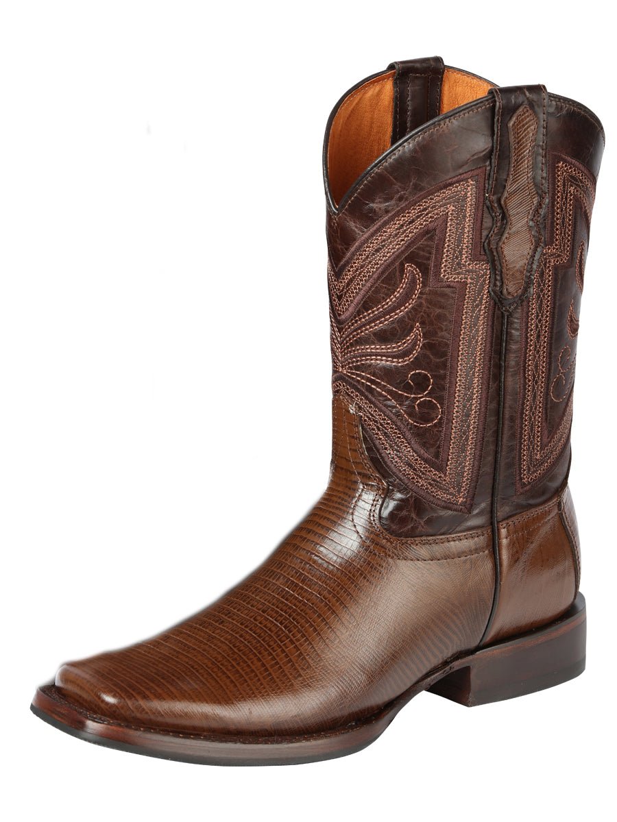 Men's Printed Lizard Western Rodeo Cowboy Boots 'El General' Brown Color 44674 - BELLEZA'S - Men's Printed Lizard Western Rodeo Cowboy Boots 'El General' Brown Color 44674 - Men's Boot - 04467401