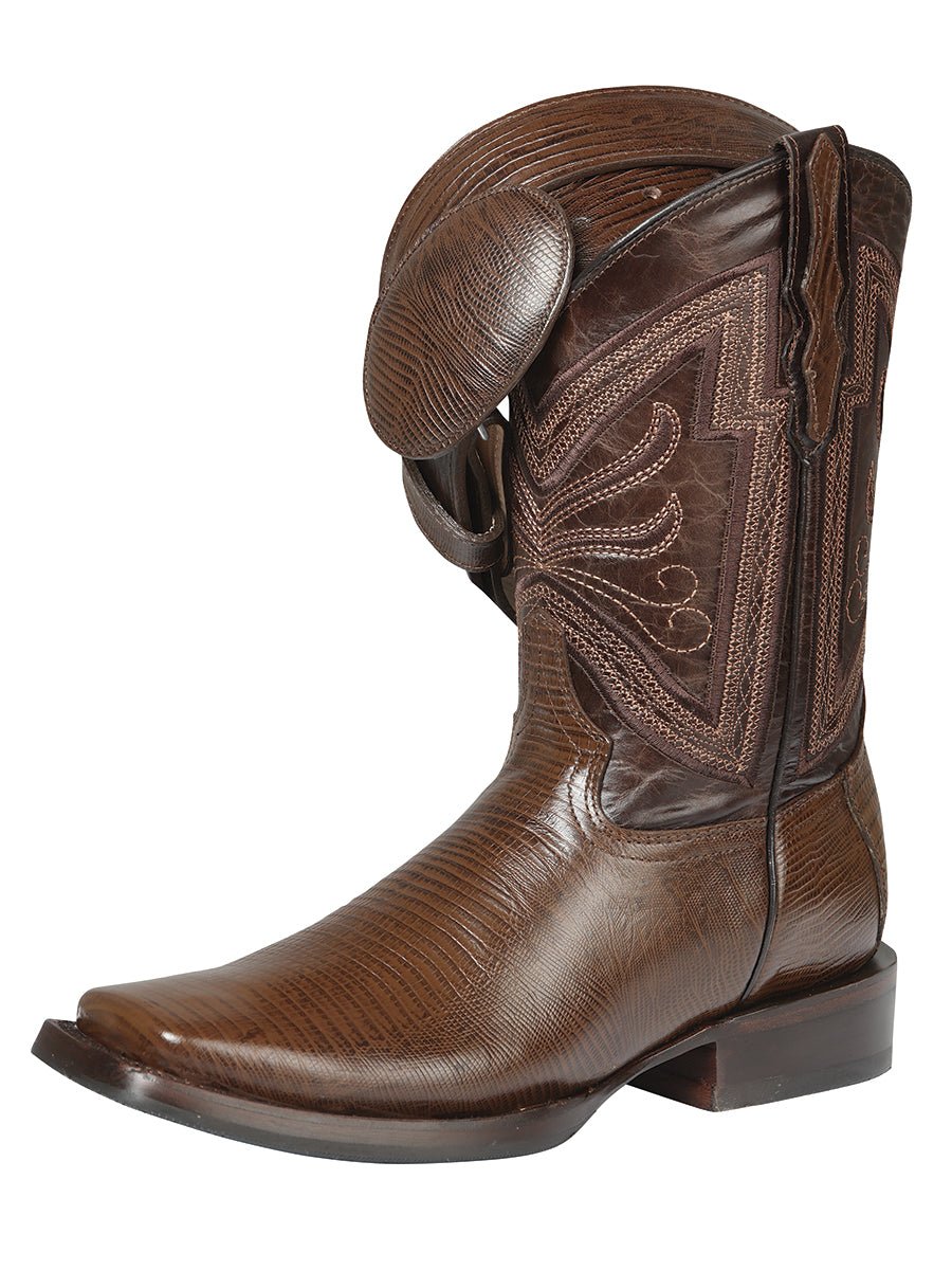 Men's Printed Lizard Western Rodeo Cowboy Boots 'El General' Brown Color 44674 - BELLEZA'S - Men's Printed Lizard Western Rodeo Cowboy Boots 'El General' Brown Color 44674 - Men's Boot - 04467401