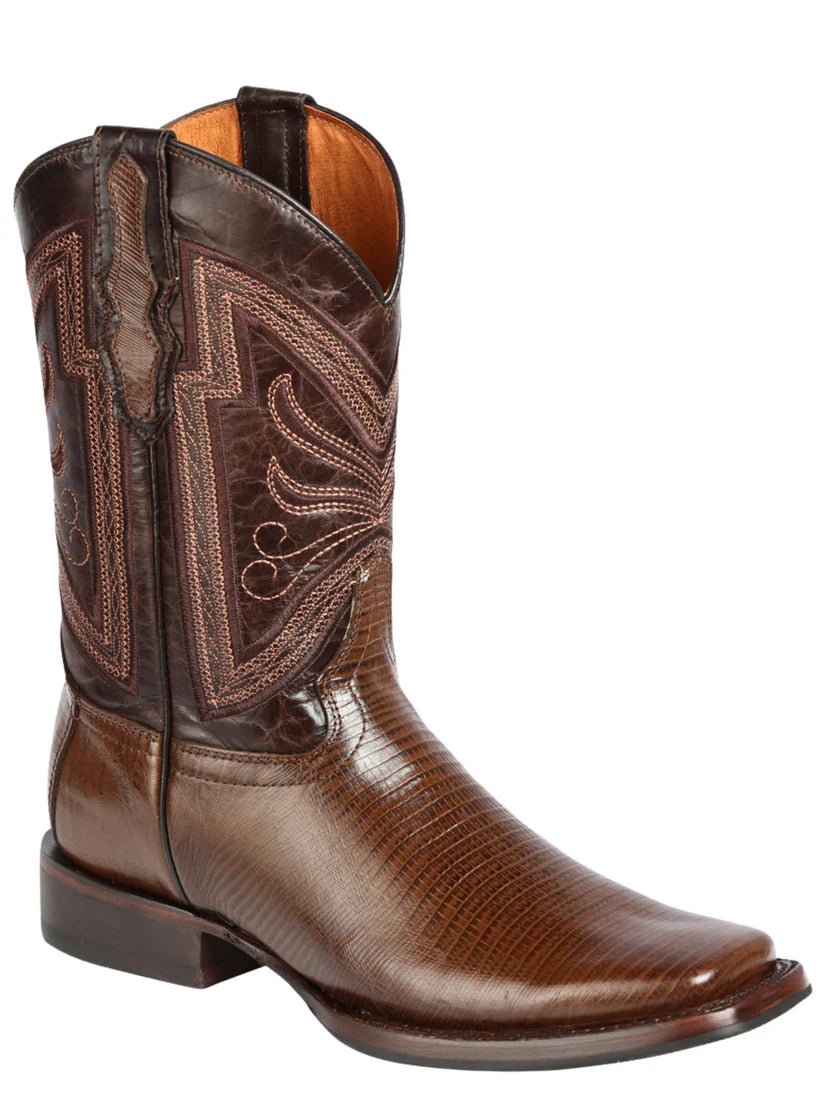 Men's Printed Lizard Western Rodeo Cowboy Boots 'El General' Brown Color 44674 - BELLEZA'S - Men's Printed Lizard Western Rodeo Cowboy Boots 'El General' Brown Color 44674 - Men's Boot - 04467401