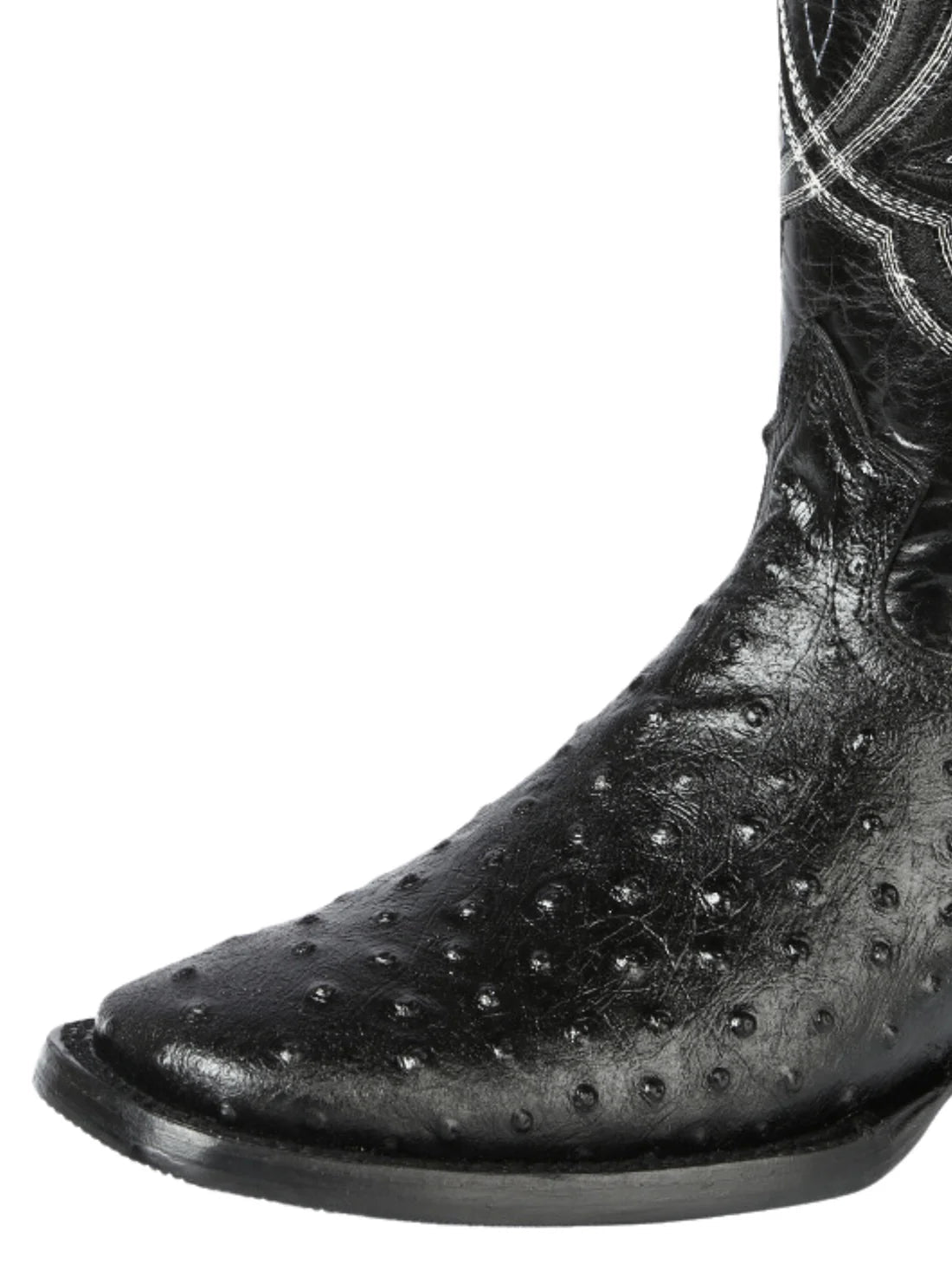 Men's Printed Ostrich In Cow Leather Rodeo Cowboy Boots 'El General' Black 44673 - BELLEZA'S - Men's Printed Ostrich In Cow Leather Rodeo Cowboy Boots 'El General' Black 44673 - Men's Boot - 04467301