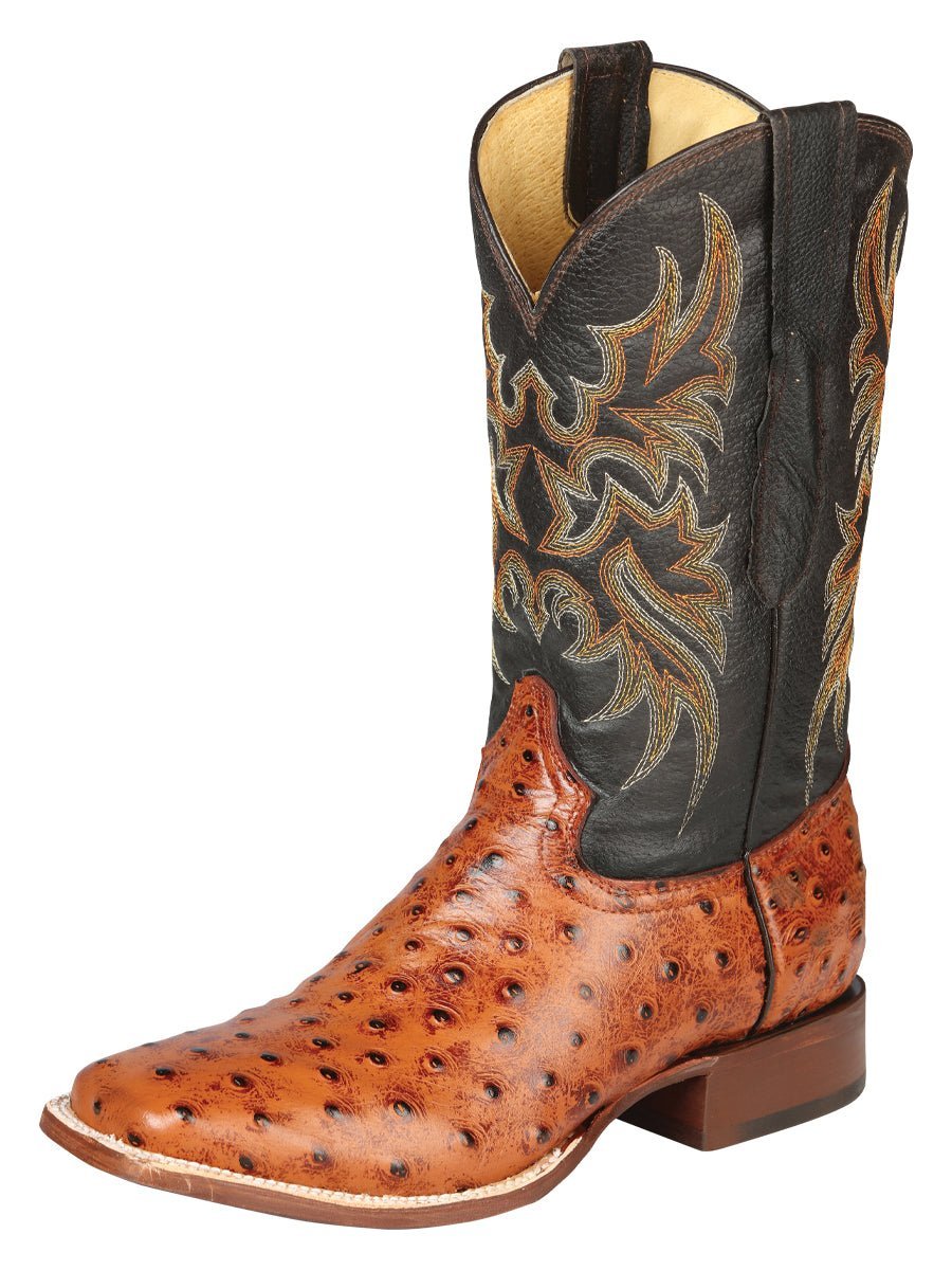 Men's Printed Ostrich Leather Cowboy Rodeo Boots 'El Señor de los Cielos' 44936 - BELLEZA'S - Men's Printed Ostrich Leather Cowboy Rodeo Boots 'El Señor de los Cielos' 44936 - Men's Boot - 04493601