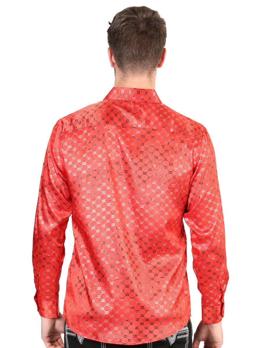 Men's Red Casual Printed Long Sleeve Western Shirt 'El Señor de los Cielos' 44577 - BELLEZA'S - Men's Red Casual Printed Long Sleeve Western Shirt 'El Señor de los Cielos' 44577 - Men's Shirt - 04457701