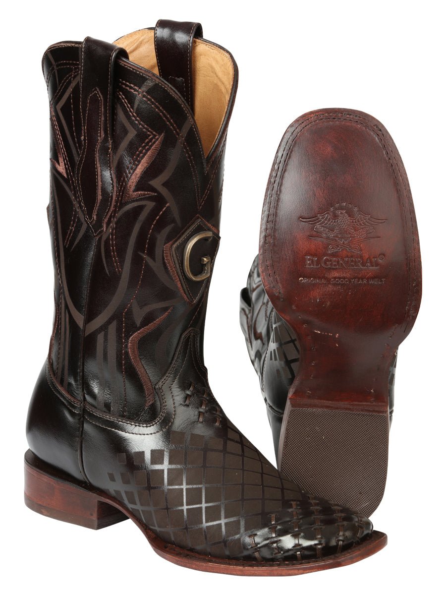 Men's Rodeo Boots - El General Pull - Up Leather - Brown 45173 - BELLEZA'S - Men's Rodeo Boots - El General Pull - Up Leather - Brown 45173 - CABALLERO - 04517301