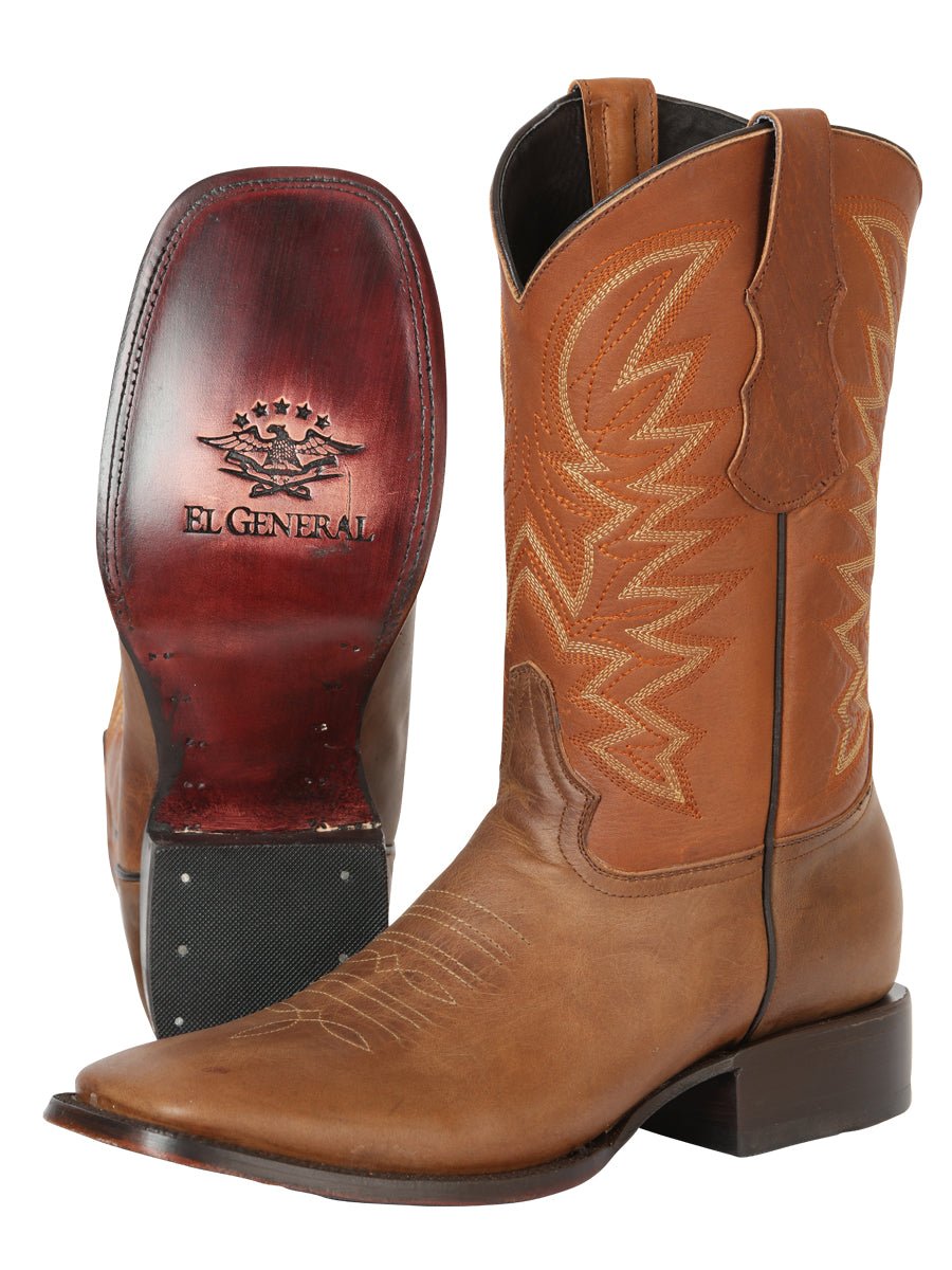 Men’s Rodeo Cowboy Boots Genunie Leather 'El General' Brown 45580 - BELLEZA'S - Men’s Rodeo Cowboy Boots Genunie Leather 'El General' Brown 45580 - Men's Boot - 04558001
