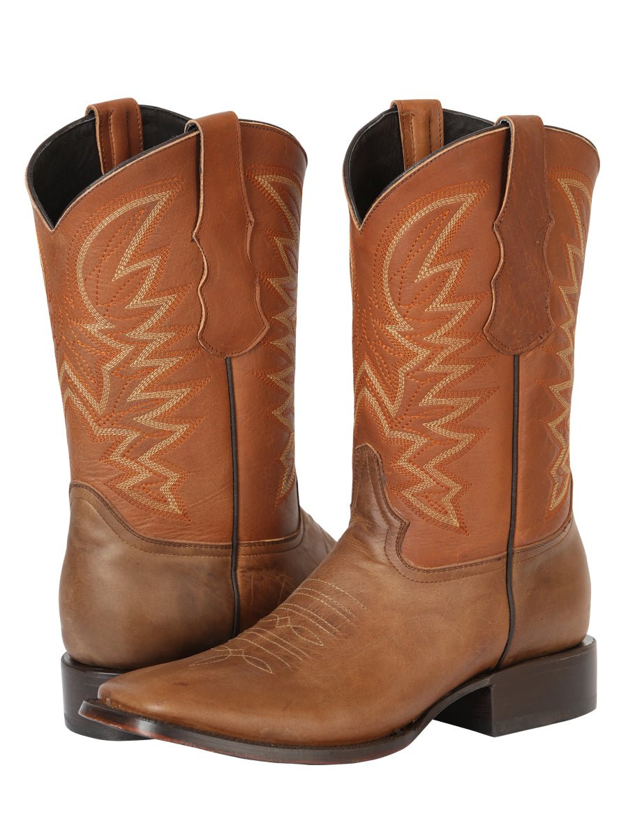 Men’s Rodeo Cowboy Boots Genunie Leather 'El General' Brown 45580 - BELLEZA'S - Men’s Rodeo Cowboy Boots Genunie Leather 'El General' Brown 45580 - Men's Boot - 04558001
