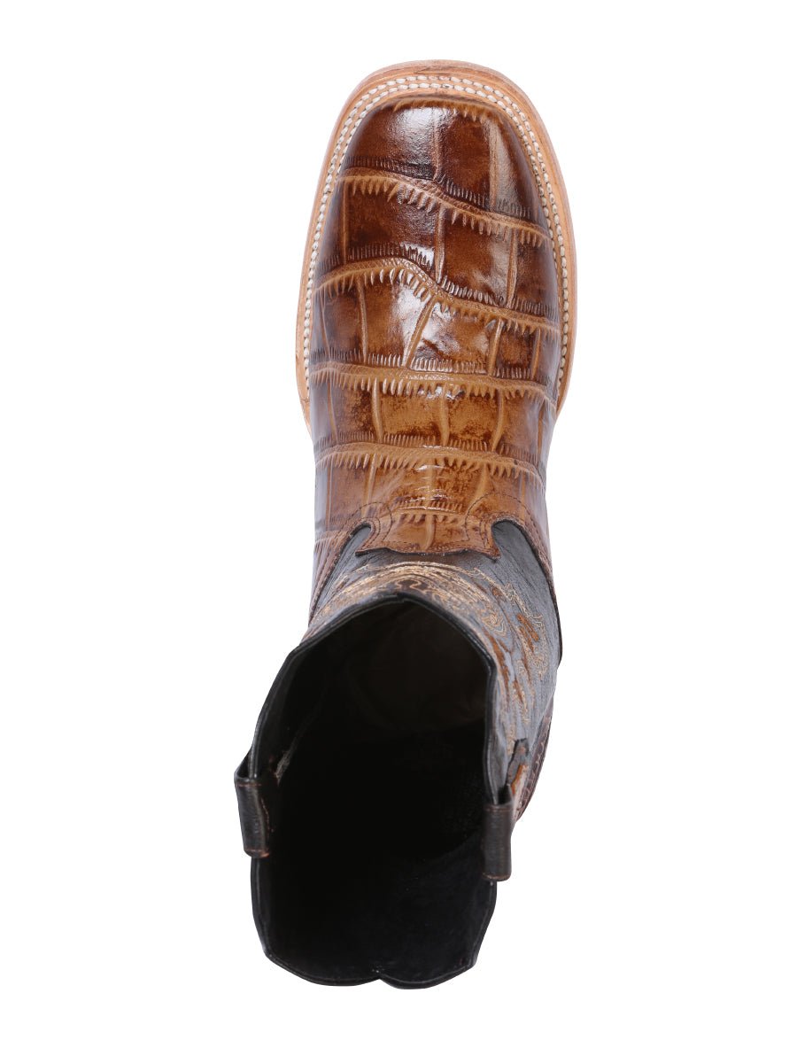 Men's Rodeo Crocodile Printed Cowboy Boots 'El General' Light Brown 41794 - BELLEZA'S - Men's Rodeo Crocodile Printed Cowboy Boots 'El General' Light Brown 41794 - Men's Boot - 04179401
