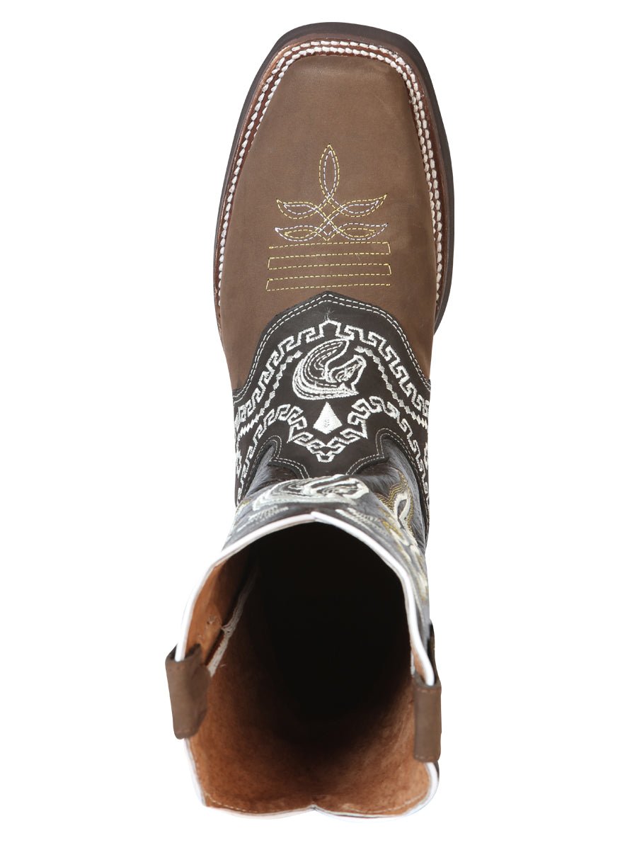 Men's Rodeo Leather Embroidered Saddle Western Cowboy Boots 'El General' 51117 - BELLEZA'S - Men's Rodeo Leather Embroidered Saddle Western Cowboy Boots 'El General' 51117 - Men's Boot - 05111701