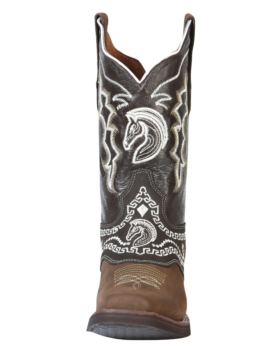 Men's Rodeo Leather Embroidered Saddle Western Cowboy Boots 'El General' 51117 - BELLEZA'S - Men's Rodeo Leather Embroidered Saddle Western Cowboy Boots 'El General' 51117 - Men's Boot - 05111701