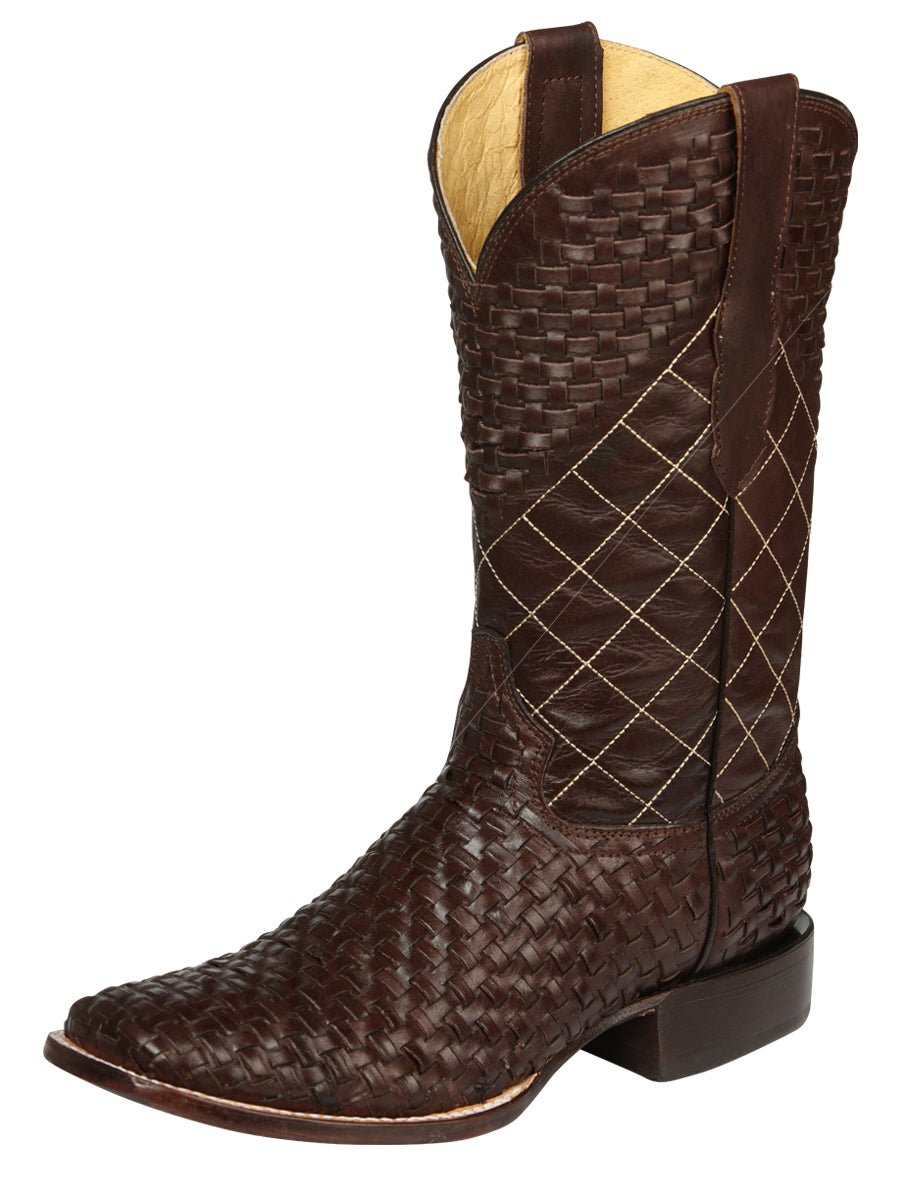 Men's Rodeo Petatillo Leather Cowboy Boots El General Color Coffee 45440 - BELLEZA'S - Men's Rodeo Petatillo Leather Cowboy Boots El General Color Coffee 45440 - Men's Boot - 04544001