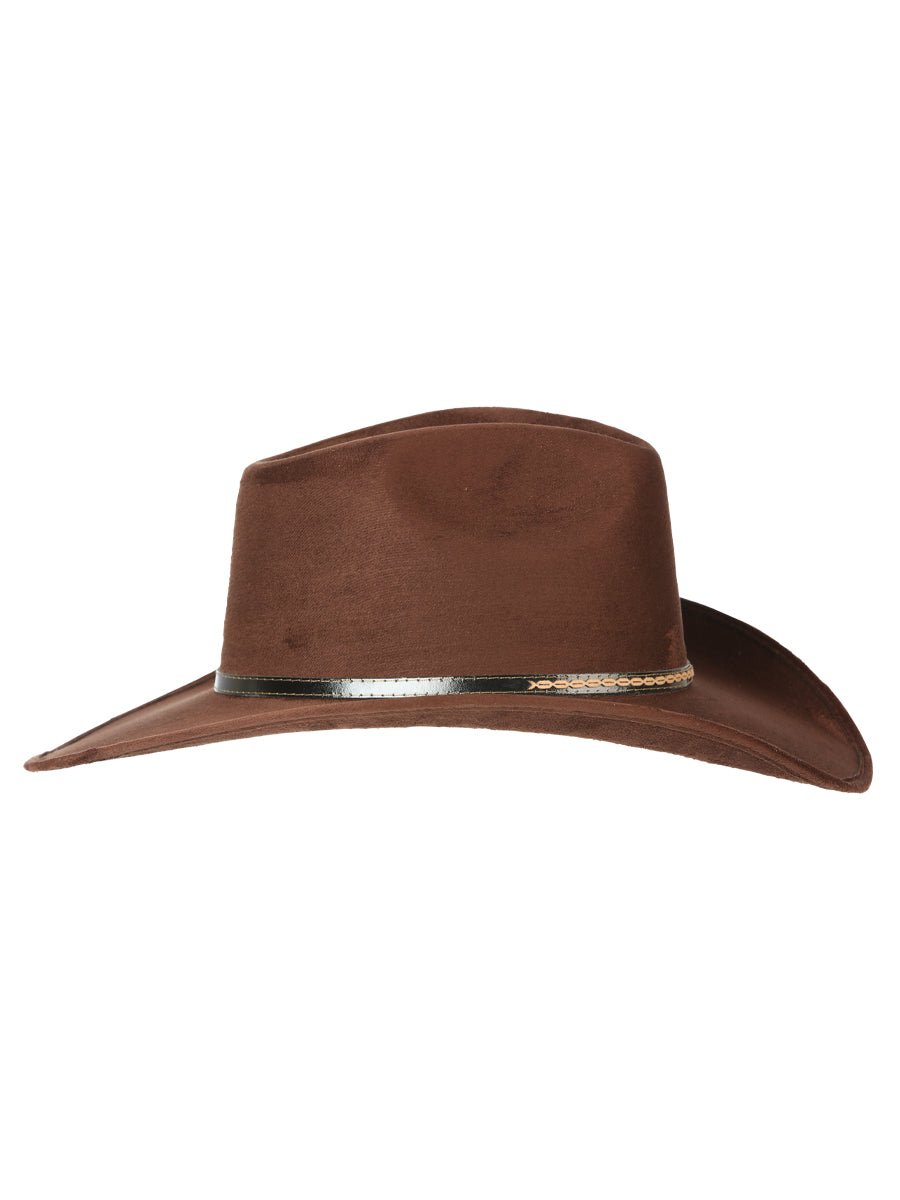 Men's Sombrero Chocolate Unisex Suede Last Indiana Cowboy Hat 'El General' 44250 - BELLEZA'S - Men's Sombrero Chocolate Unisex Suede Last Indiana Cowboy Hat 'El General' 44250 - Men's Cowboy Hats - 04425001